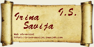 Irina Šavija vizit kartica